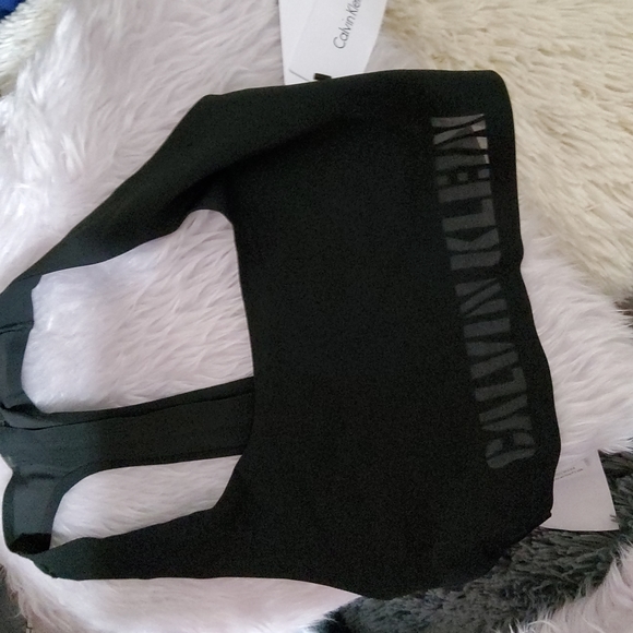 CK Laser Mesh Logo Zip Bralette - Picture 6 of 8